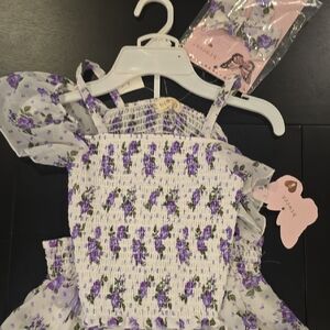 btween Purple and White Floral Dress
